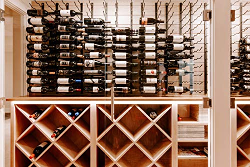 VintageView W Series Wine Rack 3 - Single Depth, Metal Wall Mounted Wine Rack - Modern, Easy Access Wine Storage - Space Saving Wine Rack with 9 Bottle Storage Capacity - (Brushed Nickel)