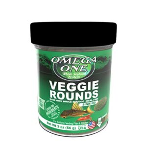 omega one veggie rounds, 14mm rounds, sinking, 2 oz container