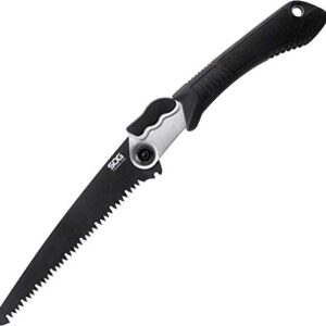 SOG Folding Saw - Wood Saw, Hand Saw, Pruning Saw and Camping Saw with 8.25 Inch Removable Blade and Compact Sheath for Foldable Saw (F10N-CP) , Black