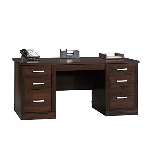 Sauder Office Port Desk, L: 65.51" x W: 29.53" x H: 29.29", Dark Alder Finish