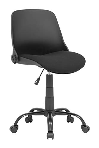 Calico Designs Back, Modern, Swivel, Office Contoured Folding Task Chair, Black/Black, 22"W x 22"D x 37.5"