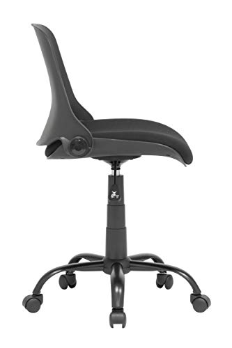 Calico Designs Back, Modern, Swivel, Office Contoured Folding Task Chair, Black/Black, 22"W x 22"D x 37.5"