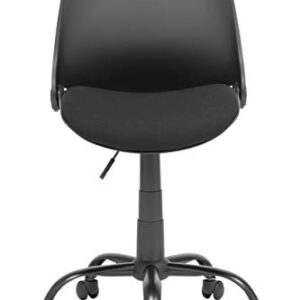 Calico Designs Back, Modern, Swivel, Office Contoured Folding Task Chair, Black/Black, 22"W x 22"D x 37.5"