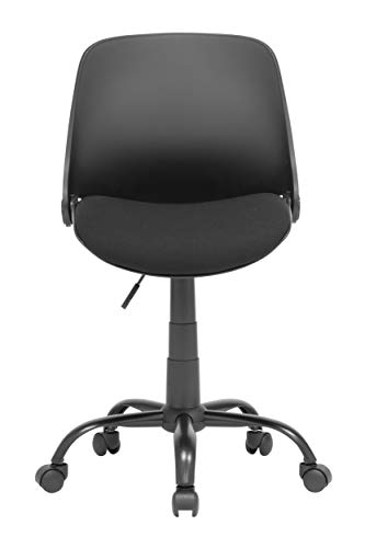 Calico Designs Back, Modern, Swivel, Office Contoured Folding Task Chair, Black/Black, 22"W x 22"D x 37.5"