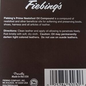 Fiebing’s Prime Neatsfoot Oil, 8 Oz. - Soften, Preserves and Waterproofs Leather