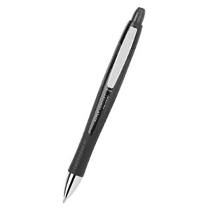 Office Depot® Retractable Ballpoint Pens With Grip, Medium Point, 1.0 mm, Black Barrel, Black Ink, Pack Of 6