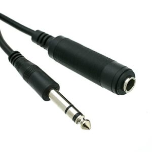cablewholesale 1/4 inch stereo trs extension cable, 100 feet 1/4" stereo male to 1/4" stereo female plug for electric instruments (guitar, keyboard, amplifier, speakers, synthesizers), black