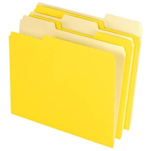 office depot file folders, letter, 1/3 cut, yellow, box of 100, 97663