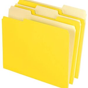 Office Depot File Folders, Letter, 1/3 Cut, Yellow, Box of 100, 97663