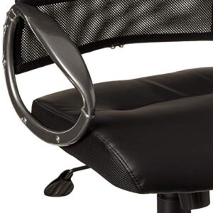 Boss Office Products Mesh Back Task Chair with Pewter Finish in Black