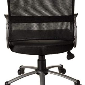 Boss Office Products Mesh Back Task Chair with Pewter Finish in Black