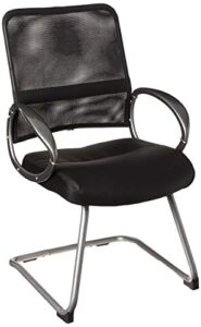 boss office products mesh back guest chair with pewter finish in black, 250 lb.