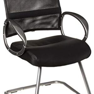 Boss Office Products Mesh Back Guest Chair with Pewter Finish in Black, 250 lb.