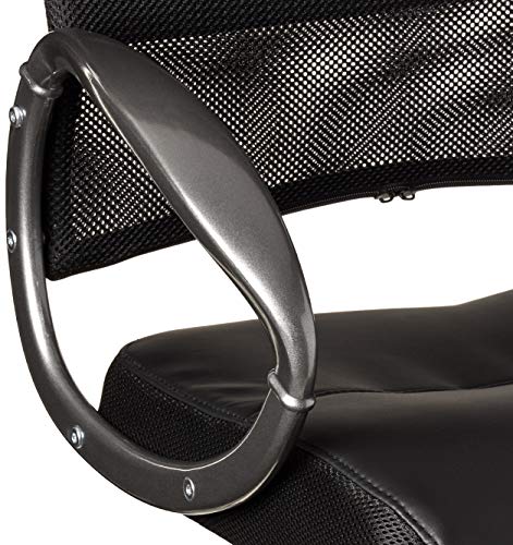 Boss Office Products Mesh Back Guest Chair with Pewter Finish in Black, 250 lb.