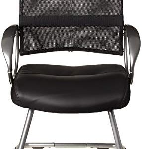 Boss Office Products Mesh Back Guest Chair with Pewter Finish in Black, 250 lb.