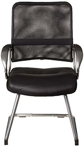 Boss Office Products Mesh Back Guest Chair with Pewter Finish in Black, 250 lb.