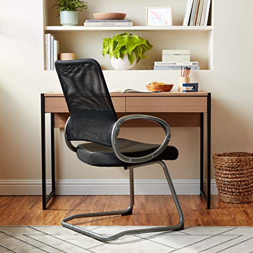 Boss Office Products Mesh Back Guest Chair with Pewter Finish in Black, 250 lb.