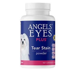 angels’ eyes plus tear stain prevention beef powder for dogs and cats | for all breeds | no wheat no corn | daily support for eye health | proprietary formula