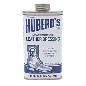 huberd’s leather dressing with neatsfoot oil - leather conditioner that softens new leather and restores dry and hardened leather boots, shoes, bags, belts, baseball gloves, saddles, tack and harness.