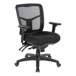 office star progrid breathable mesh manager's office chair with adjustable seat height, multi-function tilt control and seat slider, mid back, coal freeflex fabric