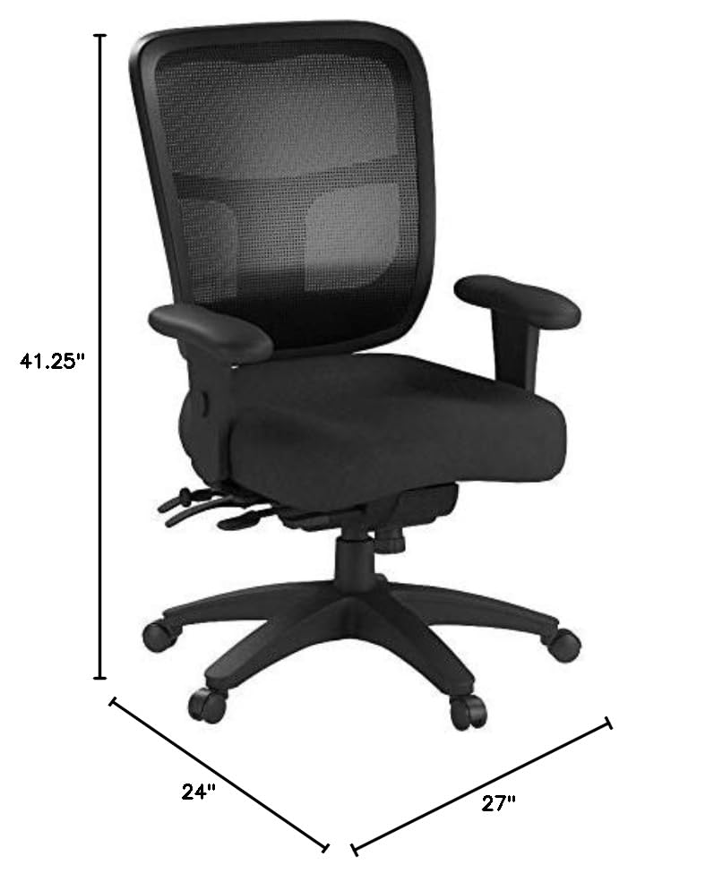 Office Star ProGrid Breathable Mesh Manager's Office Chair with Adjustable Seat Height, Multi-Function Tilt Control and Seat Slider, Mid Back, Coal FreeFlex Fabric