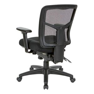 Office Star ProGrid Breathable Mesh Manager's Office Chair with Adjustable Seat Height, Multi-Function Tilt Control and Seat Slider, Mid Back, Coal FreeFlex Fabric