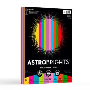 neenah astrobrights® bright color paper, letter size paper, 24 lb, fsc certified, assorted mini pack, pack of 200 sheets