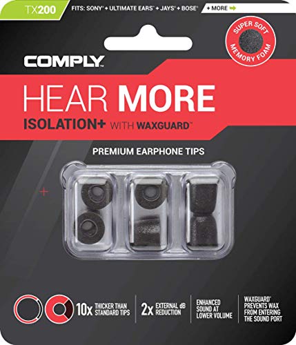 Comply Foam 200 Series Replacement Ear Tips for Bang and Olufsen, Sennheiser, Axil, MEE Audio, KZ, Bose & More | Ultimate Comfort | Unshakeable Fit| TechDefender | Small, 3 Pairs