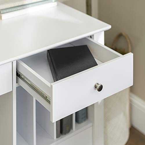 Walker Edison Modern Wood Computer Writing Desk Storage File Drawer Office Home Office Workstation Small, 48 Inch, White