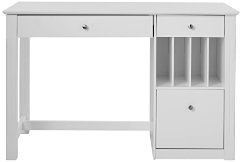 Walker Edison Modern Wood Computer Writing Desk Storage File Drawer Office Home Office Workstation Small, 48 Inch, White