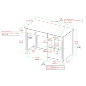 Walker Edison Modern Wood Computer Writing Desk Storage File Drawer Office Home Office Workstation Small, 48 Inch, White