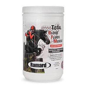 ramard blood fluids muscle replenishment for race horses - horse supplements with electrolytes, blood builder, & muscle builder, powder supplements for horse games high performance, 2.3 lbs jar