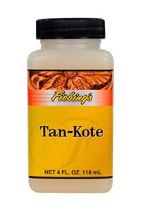 fiebing's tan-kote (4oz) - resin based, easy-to-use top finish creates a mellow gloss and rich shine