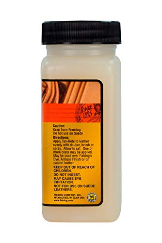 Fiebing's Tan-Kote (4oz) - Resin Based, Easy-to-Use Top Finish Creates a Mellow Gloss and Rich Shine