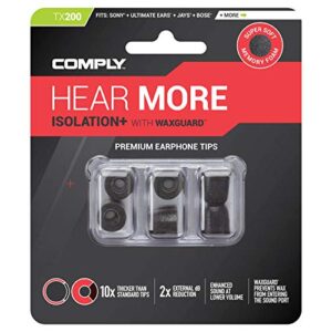 Comply Foam 200 Series Replacement Ear Tips for Bang and Olufsen, Sennheiser, Axil, MEE Audio, KZ, Bose & More | Ultimate Comfort | Unshakeable Fit| TechDefender | Large, 3 Pairs