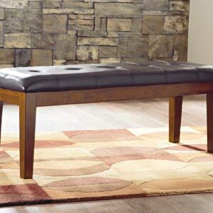 Signature Design by Ashley Ralene Tufted Upholstered Dining Room Bench, Medium Brown