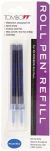 tombow rollerball ink refill, blue, 0.5mm, 2-pack (65696)