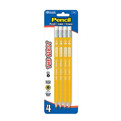 BAZIC #2 The First Jumbo Premium Yellow Pencil (4/pack)