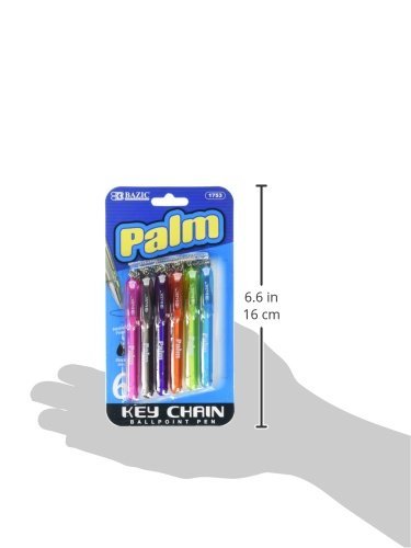 BAZIC Ballpoint Pen Palm Mini Pens w/Key Ring, Black Ink 1.0 mm Bold Point (5/Pack), 1-Pack