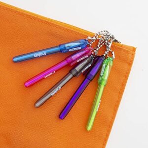 BAZIC Ballpoint Pen Palm Mini Pens w/Key Ring, Black Ink 1.0 mm Bold Point (5/Pack), 1-Pack