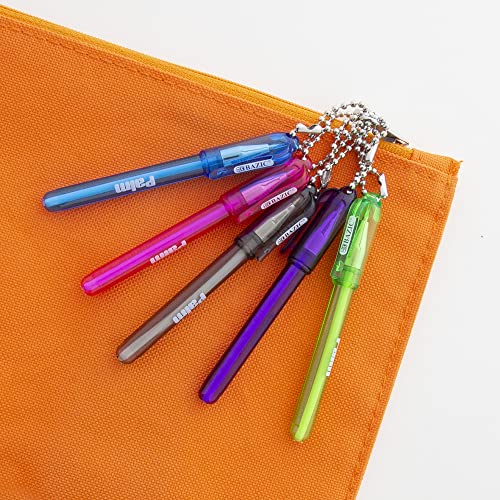 BAZIC Ballpoint Pen Palm Mini Pens w/Key Ring, Black Ink 1.0 mm Bold Point (5/Pack), 1-Pack