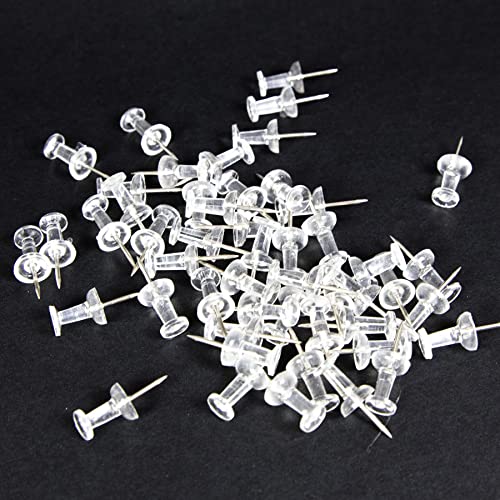 BAZIC Transparent Push Pins, Clear, 100 Per Pack (packaging may vary)