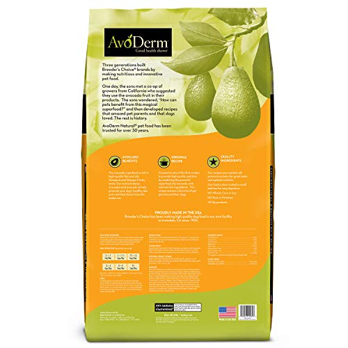 AvoDerm Natural Dry Dog Food, For Skin & Coat, Chicken & Rice Formula, 30 pounds