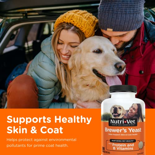 Nutri-Vet Brewer's Yeast and Garlic Chewable Tablets for Dogs - Veterinarian Formulated to Support the Immune System and a Healthy Skin & Coat - 500 Chewable Tablets