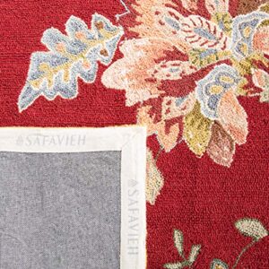 SAFAVIEH Chelsea Collection Runner Rug - 2'6" x 6', Red, Hand-Hooked French Country Wool, Ideal for High Traffic Areas in Living Room, Bedroom (HK306C)