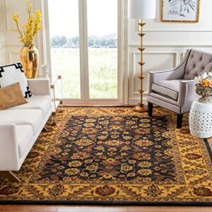 safavieh golden jaipur collection 7'6" x 9'6" black / gold gj250d handmade traditional premium wool area rug