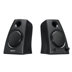 Logitech Z130 PC Speakers, Full Stereo Sound, Strong Bass, 3.5mm Audio Input, Headphone Jack, Volume Controls, Computer/TV/Smartphone/Tablet - Black