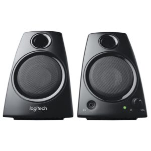 Logitech Z130 PC Speakers, Full Stereo Sound, Strong Bass, 3.5mm Audio Input, Headphone Jack, Volume Controls, Computer/TV/Smartphone/Tablet - Black