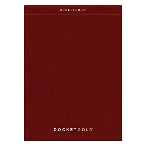 TOPS Docket Gold Graph Pads, 8-1/2" x 11-3/4", 4 x 4 Graph with Narrow Rule Back, Burgundy Cover, 80 Sheets (63752),White
