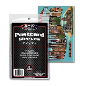 bcw 1-pcslv postcard sleeves, 3-11/16 x 5-3/4 inches